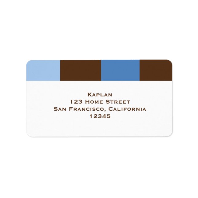 Zachary Blue Brown Address Label (Front)