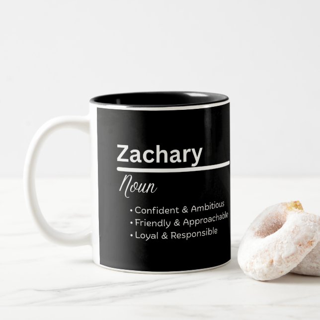Zachary Boy Name Definition Personalized Mug (Avec donut)