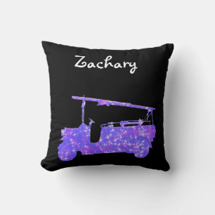 Zachary Name With A Fire Truck, Throw Pillow