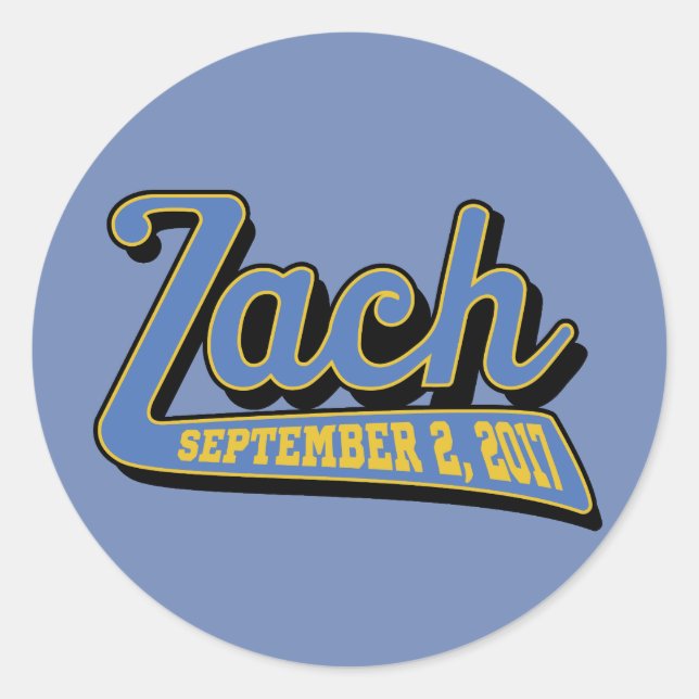 zach's bar mitzvah classic round sticker (Front)