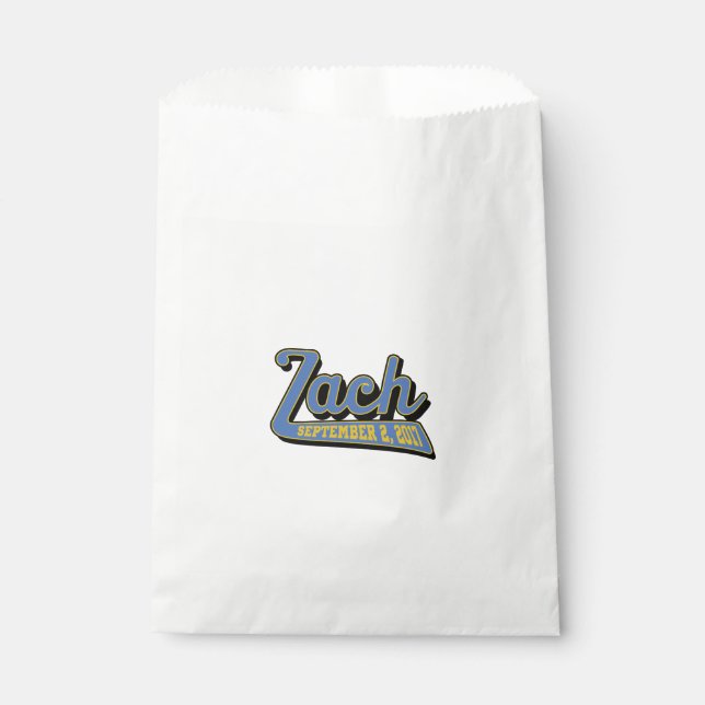 zach's bar mitzvah favour bag (Front)