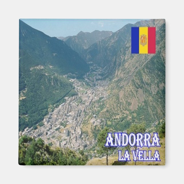 zAD009, LA VELLA Andorra, Fridge Magnet (Front)