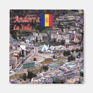 zAD010 Andorra, LA VELLA panorama, Fridge Magnet