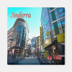 zAD011, LA VELLA centre, Andorra, Fridge Magnet