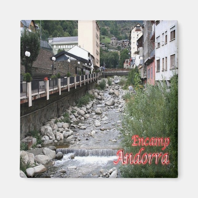 zAD017 ENCAMP RIVER VALIRA Andorra, Fridge Magnet (Front)