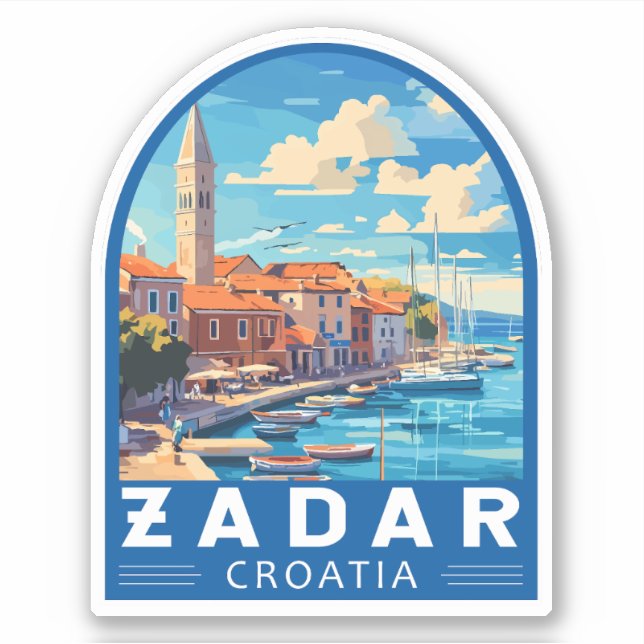 Zadar Croatia Travel Art Emblem (Front)