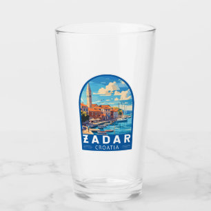 Zadar Croatia Travel Art Emblem Glass
