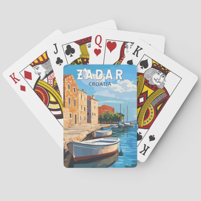 Zadar Croatia Travel Art Vintage Playing Cards (Back)
