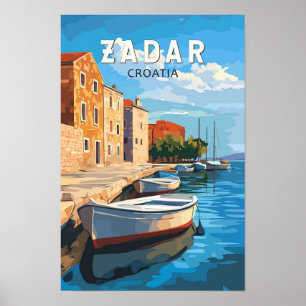 Zadar Croatia Travel Art Vintage Poster