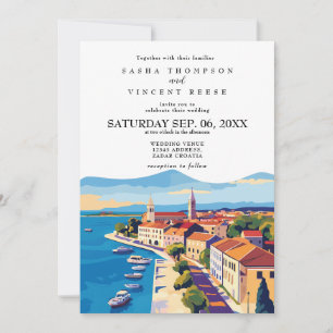 Zadar Croatie Faire-part de mariage Retro