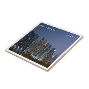 zAE054 ABU DHABI skyline, United Arab Emirates, Tile