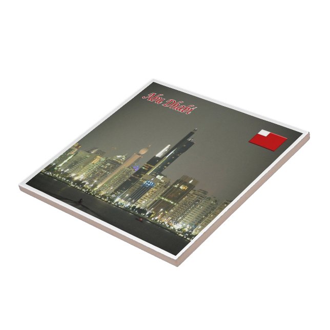zAE063 ABU DHABI, panorama, UAE, Asia, Tile (Side)