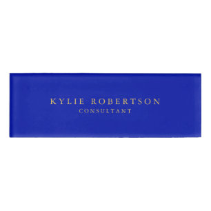 Zaffre Blue Gold Colours Professional Trendy Moder Name Tag