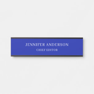 Zaffre Blue Professional Modern Plain Minimalist Door Sign