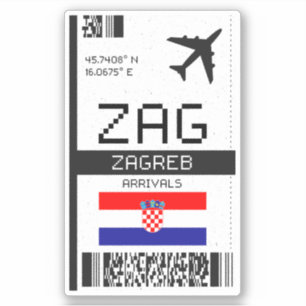 ZAG Zagreb Boarding Pass - Croatia Travel