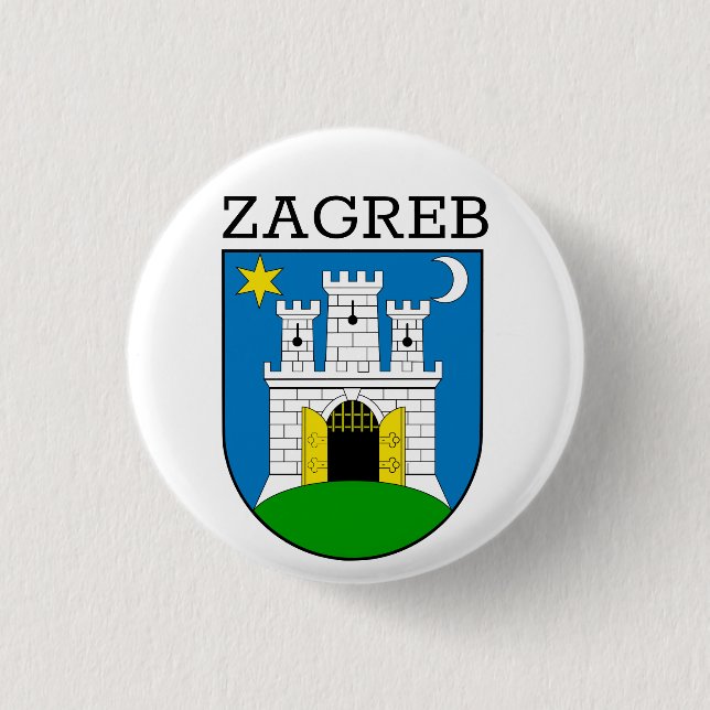 Zagreb Coat of Arms 1 Inch Round Button (Front)