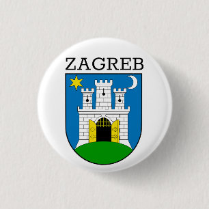 Zagreb Coat of Arms 1 Inch Round Button