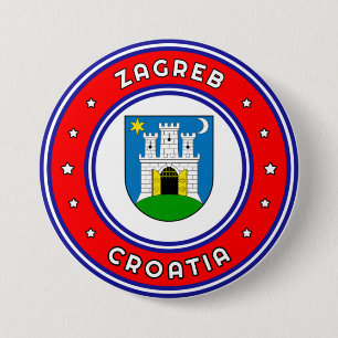Zagreb Coat Of Arms Croatia  3 Inch Round Button