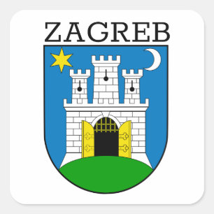 Zagreb Coat of Arms Square Sticker