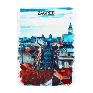 Zagreb Croatia Cityscape View Magnet