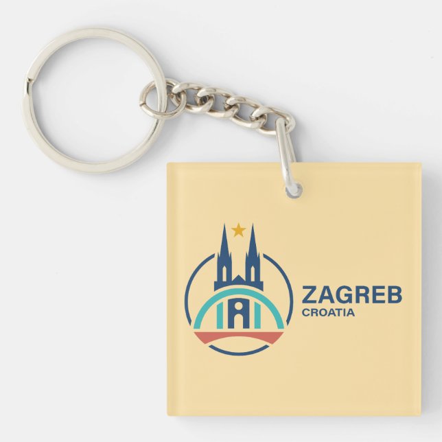 Zagreb Croatia Europe Keychain (Front)