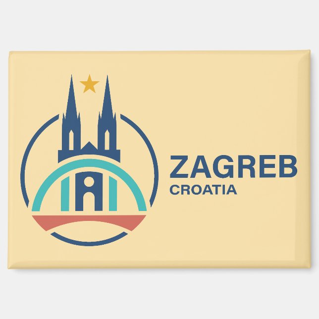 Zagreb Croatia Europe Magnet (Front)
