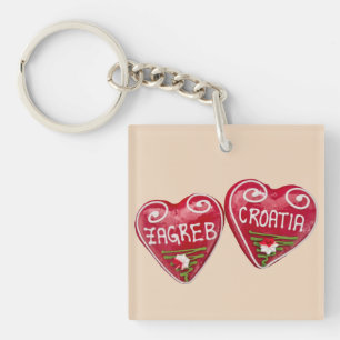 Zagreb, Croatia: Heart-Shaped Licitar Keychain