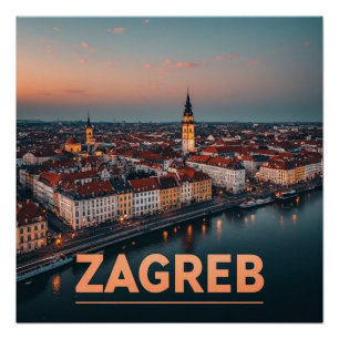 Zagreb Croatia Old Town History Architecture Poster