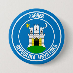 Zagreb Round Emblem 3 Inch Round Button