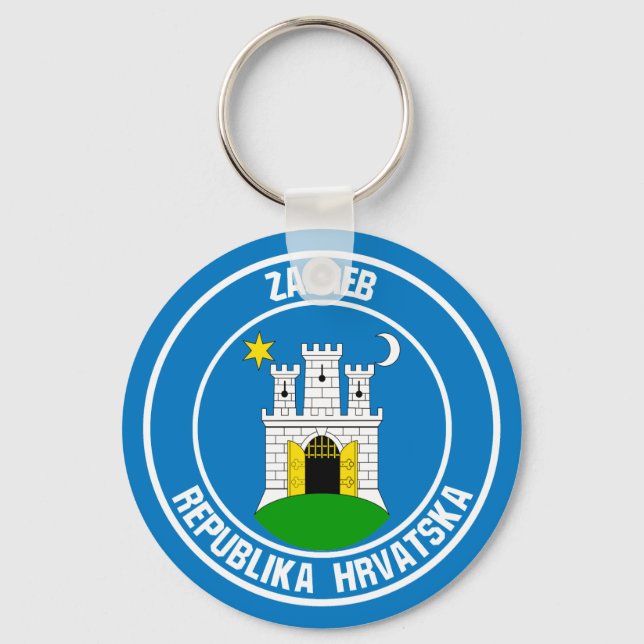 Zagreb Round Emblem Keychain (Front)