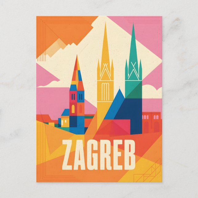 Zagreb vintage postcard (Front)