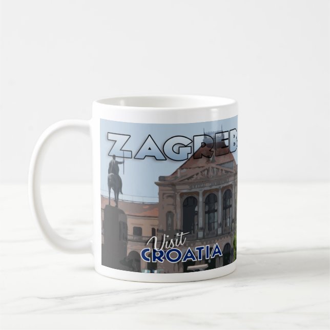 Zagreb, Visit Croatia I Love Coffee Mug (Left)