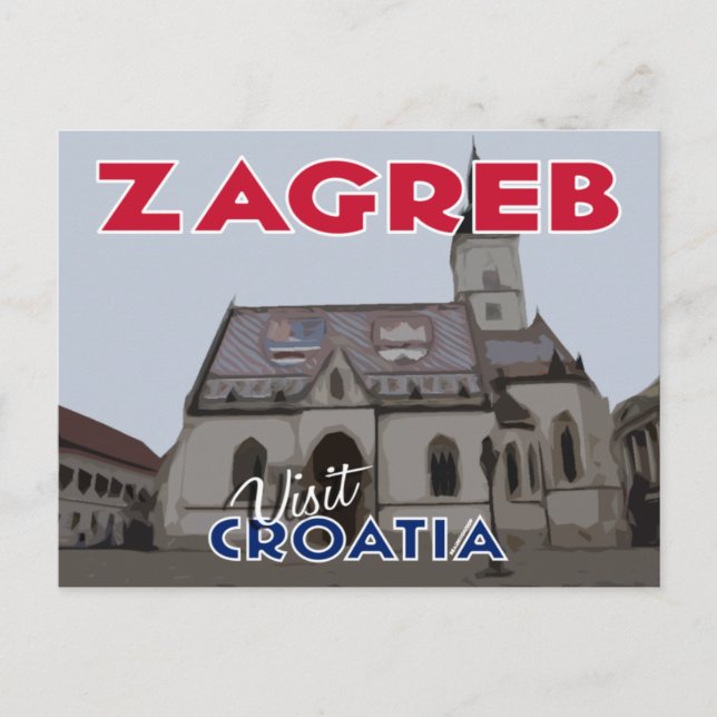 Zagreb, Visit Croatia Postcard (Front)