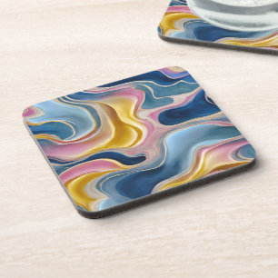 “Zahara” Swirls of blues, pink and sand. Coaster