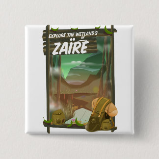 Zaïre african adventure 2 inch square button