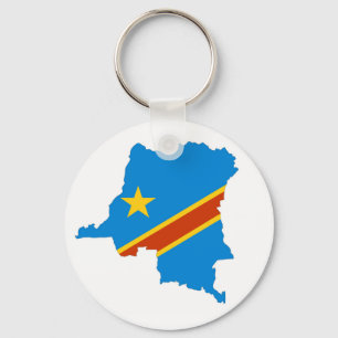 zaire congo country flag map keychain