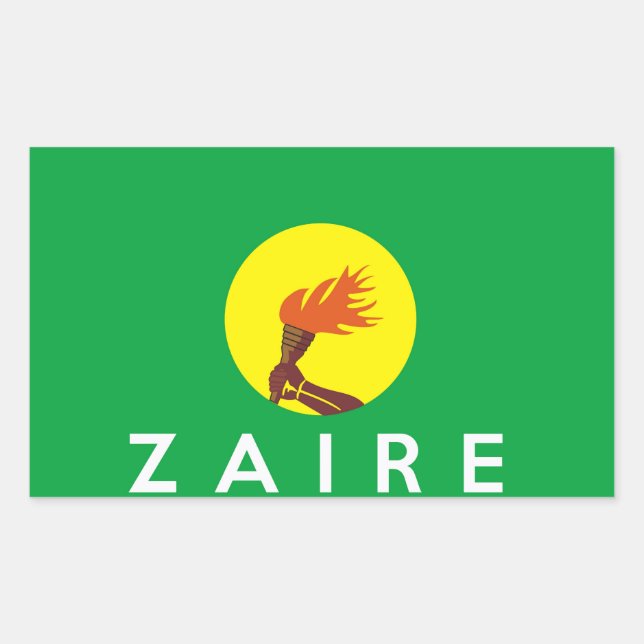 zaire congo country flag symbol name text sticker (Front)