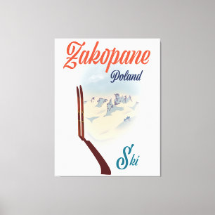 Zakopane Poland ski poster Canvas Print