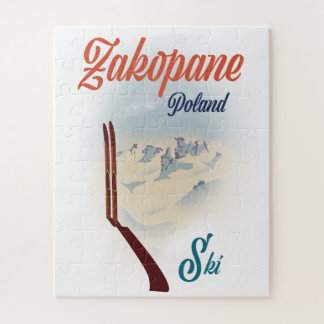 Zakopane Poland ski poster Jigsaw Puzzle