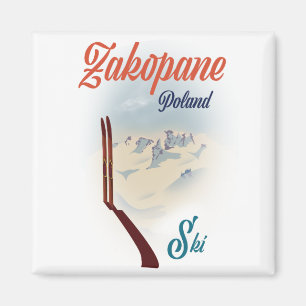 Zakopane Poland ski poster Magnet
