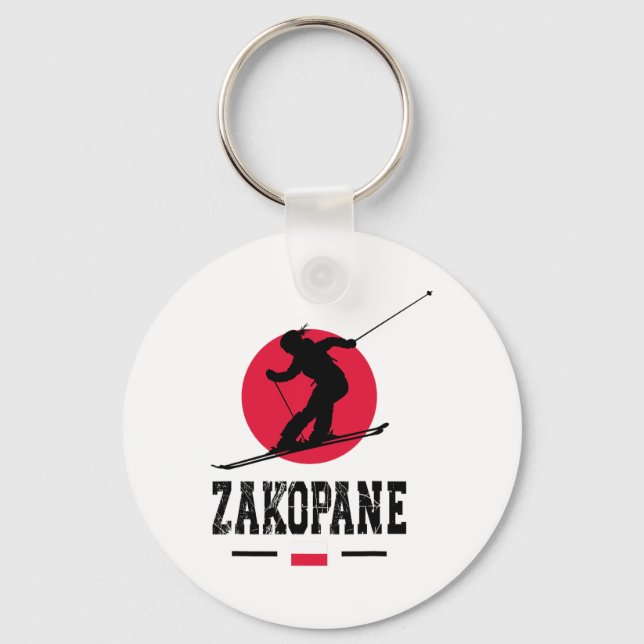 Zakopane Poland Ski Resort Tatra Polish Skiing Sou Keychain (Front)