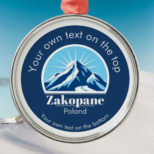 Zakopane Poland ski vacation medal Metal Ornament