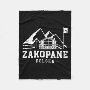 Zakopane Polska Winter Sports Skiing Snowboarding Fleece Blanket