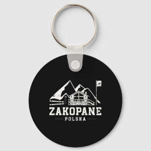 Zakopane Polska Winter Sports Skiing Snowboarding Keychain