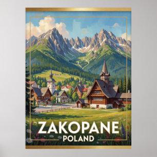 Zakopane Tatra Mountains Poland Travel Scene Poster