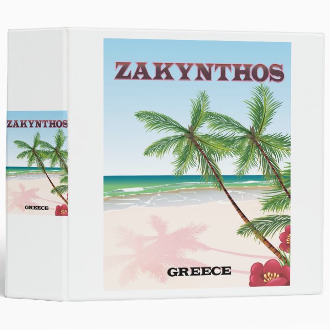 Zakynthos Greece travel poster Binder (Front/Spine)