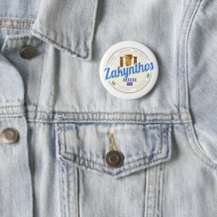 Zakynthos Island Greece Vacation Vintage Souvenir 2 Inch Round Button