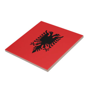 zAL001 ALBANIAN FLAG, Albania, Tile