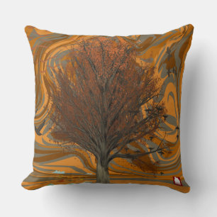 ZALMAXI HOME brick-red abstract tree Throw Pillo Pillow