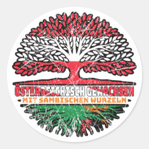 Zambia Austrian Baum Classic Round Sticker